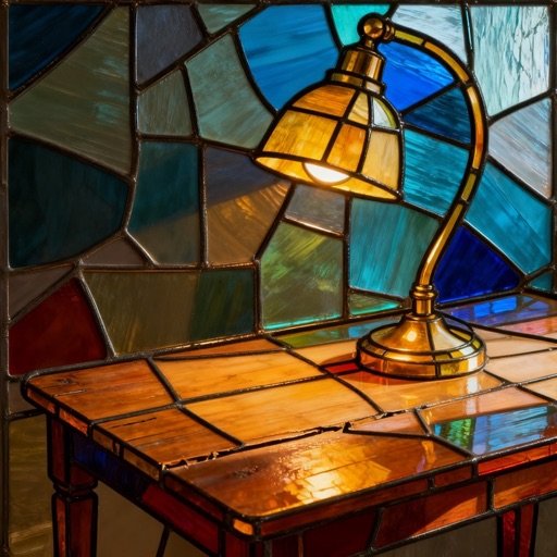 Stained glass, one of four